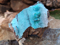 Natural Drusy Coated Chrysocolla Specimens x 2 From Congo - Toprock Gemstones and Minerals