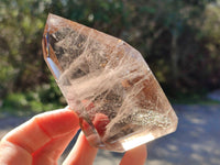 Polished Window Amethyst, Smokey Quartz and Specular Hematite Inclusion Crystals x 3 from Madagascar - Toprock Gemstones and Minerals