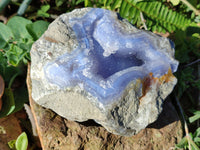 Natural Blue Lace Agate Geodes x 3 From Nsanje, Malawi - Toprock Gemstones and Minerals