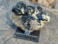 Natural Schorl Black Tourmaline with Smokey Quartz and Hyalite Opal x 1 From Erongo, Namibia - Toprock Gemstones and Minerals