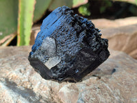 Natural Fibrous Schorl Black Tourmaline Specimens with a Hyalite Opal x 6 From Erongo, Namibia - Toprock Gemstones and Minerals