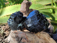 Natural Fibrous Schorl Black Tourmaline Specimens with a Hyalite Opal x 6 From Erongo, Namibia - Toprock Gemstones and Minerals