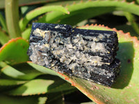 Natural Fibrous Schorl Black Tourmaline Specimens with a Hyalite Opal x 6 From Erongo, Namibia - Toprock Gemstones and Minerals