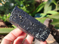 Natural Fibrous Schorl Black Tourmaline Specimens with a Hyalite Opal x 6 From Erongo, Namibia - Toprock Gemstones and Minerals