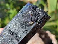 Natural Fibrous Schorl Black Tourmaline Specimens with a Hyalite Opal x 6 From Erongo, Namibia - Toprock Gemstones and Minerals