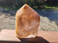 Polished Window Amethyst and Smokey Quartz with Rainbow Veils x 2 from Madagascar - Toprock Gemstones and Minerals