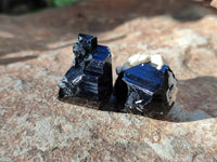 Natural Schorl Black Tourmaline Terminated Crystal Specimens with some Hyalite Opal x 70 From Erongo, Namibia - Toprock Gemstones and Minerals