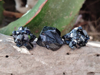 Natural Schorl Black Tourmaline Terminated Crystal Specimens with some Hyalite Opal x 70 From Erongo, Namibia - Toprock Gemstones and Minerals