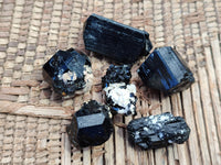 Natural Schorl Black Tourmaline Terminated Crystal Specimens with some Hyalite Opal x 70 From Erongo, Namibia - Toprock Gemstones and Minerals