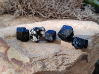 Natural Schorl Black Tourmaline Terminated Crystal Specimens with some Hyalite Opal x 70 From Erongo, Namibia - Toprock Gemstones and Minerals
