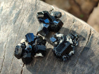 Natural Schorl Black Tourmaline Terminated Crystal Specimens with some Hyalite Opal x 70 From Erongo, Namibia - Toprock Gemstones and Minerals