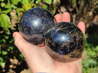 Polished Iolite Spheres x 3 From Ambatofinandrahana, Madagascar - Toprock Gemstones and Minerals