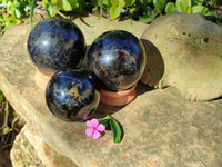 Polished Iolite Spheres x 3 From Ambatofinandrahana, Madagascar - Toprock Gemstones and Minerals