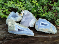 Natural Blue Lace Agate Geodes x 4 From Nsanje, Malawi - Toprock Gemstones and Minerals