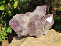 Natural Jacaranda Amethyst Quartz Cluster x 2 From Mumbwa, Zambia - Toprock Gemstones and Minerals