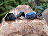Natural Schorl Black Tourmaline Terminated Crystal Specimens with some Hyalite Opal x 70 From Erongo, Namibia - Toprock Gemstones and Minerals