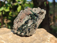 Natural Libethenite Crystals and Malachite On Dolomite Matrix Specimens x 6 From Shituru, Congo - Toprock Gemstones and Minerals