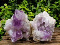 Natural Jacaranda Amethyst Quartz Cluster x 2 From Mumbwa, Zambia - Toprock Gemstones and Minerals