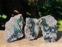 Natural Libethenite Crystals On Dolomite Matrix Specimens x 6 From Shituru, Congo - Toprock Gemstones and Minerals