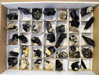 Natural Schorl Black Tourmaline Specimens with some Orthoclase, Smokey Quartz and Hyalite Opal x 35 From Erongo, Namibia - Toprock Gemstones and Minerals