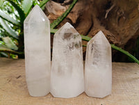 Polished Clear Quartz and Girasol Crystals x 4 From Madagascar - Toprock Gemstones and Minerals