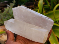 Polished Clear Quartz and Girasol Crystals x 4 From Madagascar - Toprock Gemstones and Minerals