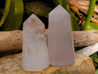 Polished Clear Quartz and Girasol Crystals x 4 From Madagascar - Toprock Gemstones and Minerals