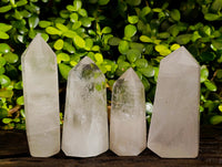 Polished Clear Quartz and Girasol Crystals x 4 From Madagascar - Toprock Gemstones and Minerals