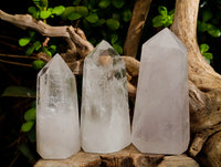 Polished Clear Quartz and Girasol Crystals x 4 From Madagascar - Toprock Gemstones and Minerals