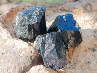 Natural Schorl Black Tourmaline Specimens on Orthoclase Matrix x 70 From Erongo, Namibia - Toprock Gemstones and Minerals