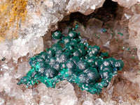 Natural Ball Malachite and Drusy Quartz On Dolomite Matrix Specimens x 2 From Kambove, Congo - Toprock Gemstones and Minerals