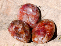 Polished Red Hematoid Quartz Palm Stones x 20 From Madagascar - Toprock Gemstones and Minerals