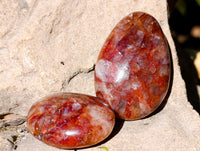 Polished Red Hematoid Quartz Palm Stones x 20 From Madagascar - Toprock Gemstones and Minerals