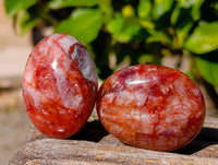 Polished Red Hematoid Quartz Palm Stones x 20 From Madagascar - Toprock Gemstones and Minerals