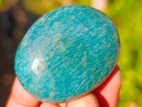 Polished Amazonite Palm Stones x 24 From Madagascar - Toprock Gemstones and Minerals