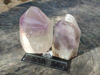 Polished Chevron Amethyst Points x 4 from Ankazobe, Madagascar - Toprock Gemstones and Minerals