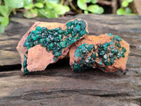 Natural Dioptase On Dolomite Specimens x 12 From Likasi, Congo - Toprock Gemstones and Minerals