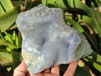 Natural Blue Lace Agate Geode Specimens x 2 From Nsanje, Malawi - Toprock Gemstones and Minerals