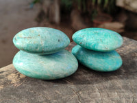Polished Amazonite Palm Stones x 24 From Madagascar - Toprock Gemstones and Minerals