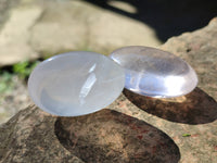 Polished Girasol Pearl Quartz Palm Stones x 20 From Ambatondrazaka, Madagascar - Toprock Gemstones and Minerals