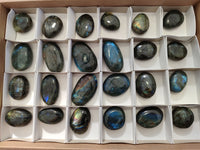Polished Labradorite Palm Stones x 24 From Tulear, Madagascar - Toprock Gemstones and Minerals