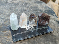 Polished Window Quartz Crystal Points with Various Inclusions x 20 From Madagascar - Toprock Gemstones and Minerals