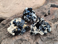 Natural Schorl Black Tourmaline with Hyalite Opal x 35 From Erongo, Namibia - Toprock Gemstones and Minerals