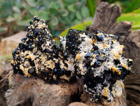 Natural Schorl Black Tourmaline on Orthoclase Matrix with a dash of Hyalite Opal x 6 From Erongo, Namibia - Toprock Gemstones and Minerals