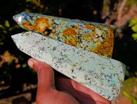 Polished "African Turquoise" Chrysocolla Points x 4 From Blue Mine, South Africa - Toprock Gemstones and Minerals