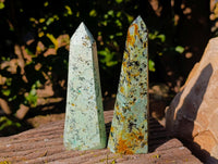 Polished "African Turquoise" Chrysocolla Points x 4 From Blue Mine, South Africa - Toprock Gemstones and Minerals