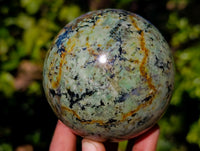 Polished "African Turquoise" Chrysocolla Spheres x 2 From Blue Mine, South Africa - Toprock Gemstones and Minerals