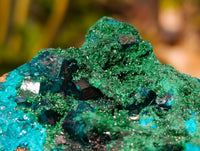 Natural Dioptase On Dolomite with Malachite Specimens x 2 From Likasi, Congo - Toprock Gemstones and Minerals