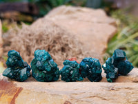 Natural Small Dioptase on Dolomite Matrix Specimens x 35 From Likasi, Congo - Toprock Gemstones and Minerals