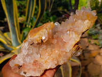 Natural Orange and Golden Limonite Quartz Clusters x 2 From Solwezi, Zambia - Toprock Gemstones and Minerals